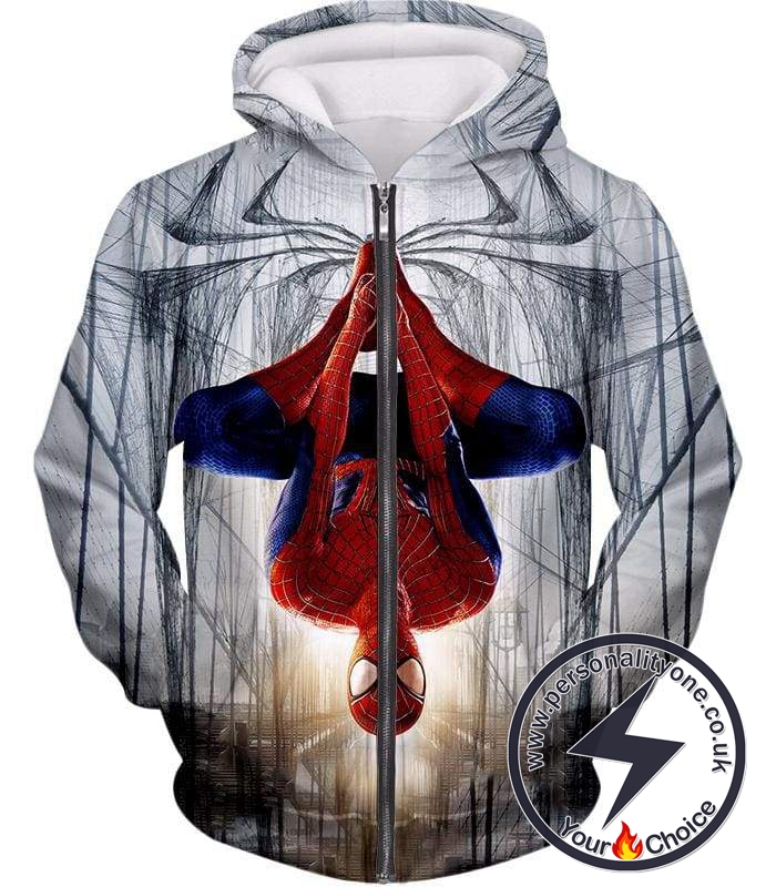 Very Cool Hero Web Shooter Spiderman Action Zip Up Hoodie